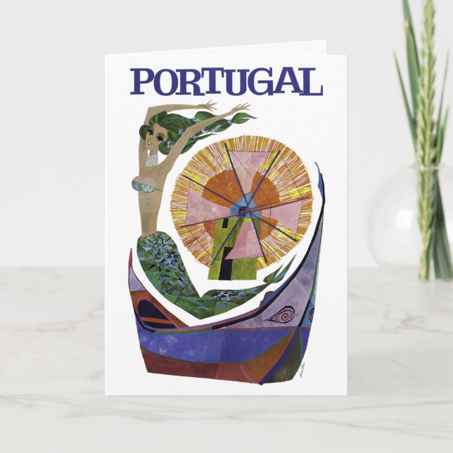 Vintage Fluggesellschaft Portugal Reise Postkarte (Vorderseite)