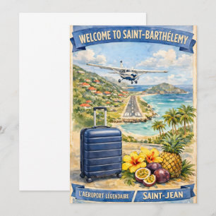 Vintage Flughafen Saint-Barthélemy / Einladung