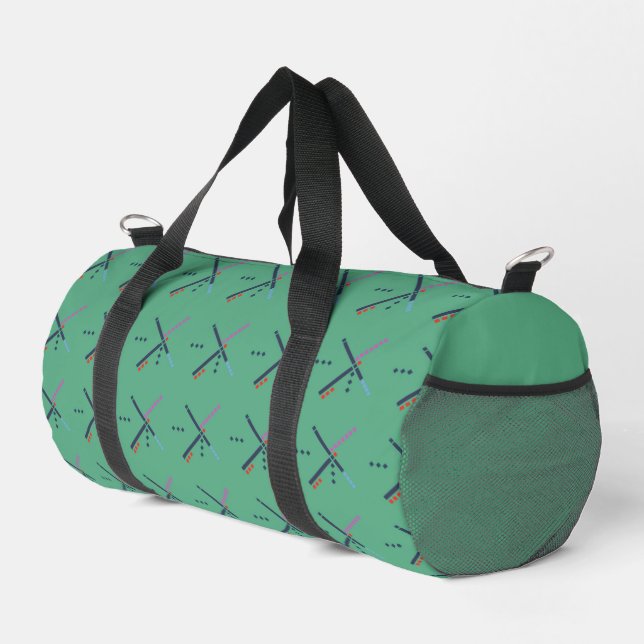 Vintage-Flughafen-Teppichmuster-Tasche Duffle Bag (Rechte Ecke)