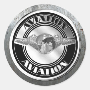 Vintage-Flugkunst Runder Aufkleber