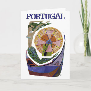 Vintage-Fluglinie Portugal Reise-Postkarte Karte