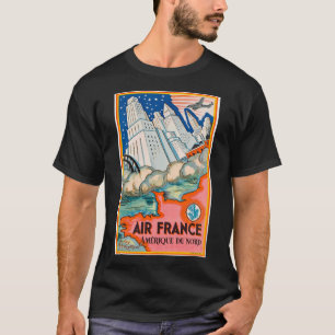 Vintage-Fluglinien-Reiseplakat T-Shirt