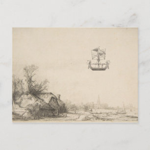 Vintage Flugmaschine Zeichn Postkarte