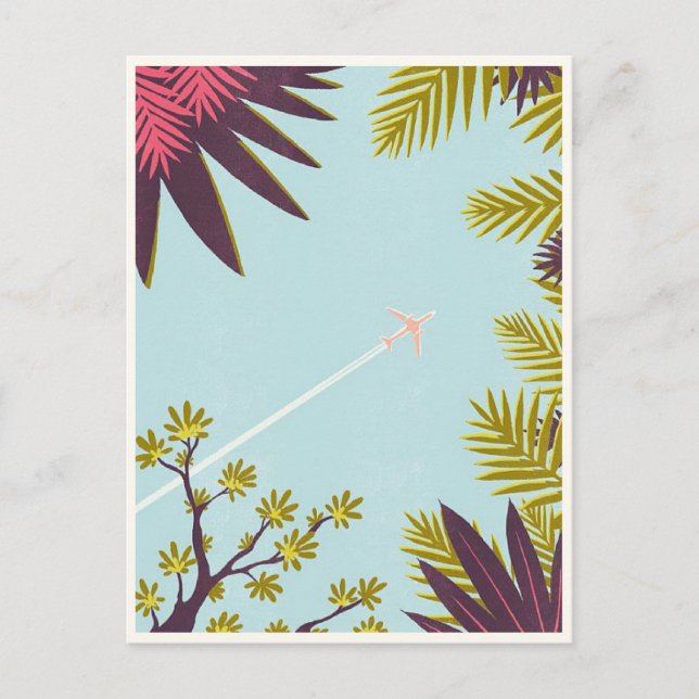 Vintage Flugreise Postkarte (Vorderseite)