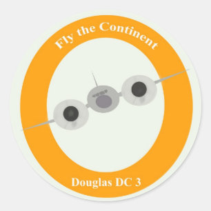 Vintage Flugreise Runder Aufkleber