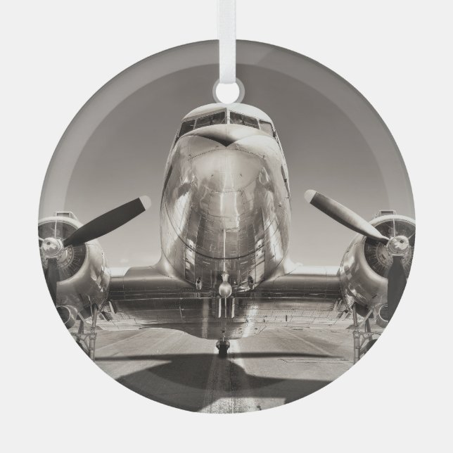 Vintage Flugroute Ornament Aus Glas (Vorderseite)