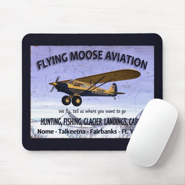Vintage-Flugschild der Flying Moose Aviation Mousepad (Mit Mouse)