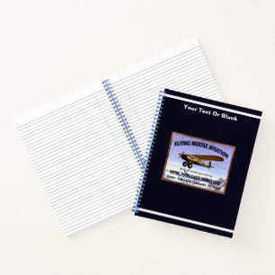 Vintage Flugzeichen der Flying Moose Aviation Notizbuch