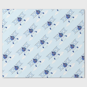 Vintage Flugzeug Airforce Pilot Geschenkpapier