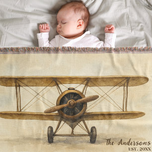 Vintage-Flugzeug Antikes Doppeldecker-Familienname Decke