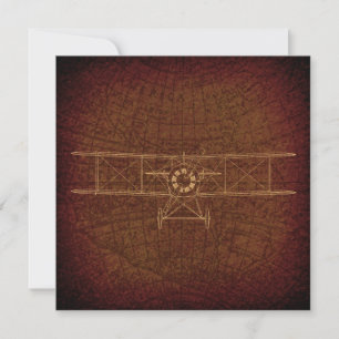 Vintage-Flugzeug Antikes Flugzeug Diagramm Vintage Feiertagskarte
