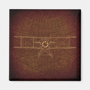 Vintage-Flugzeug Antikes Flugzeug Diagramm Vintage Magnet