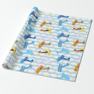 Vintage-Flugzeug Aviator Luftfahrt Luftwaffe Pilot Geschenkpapier