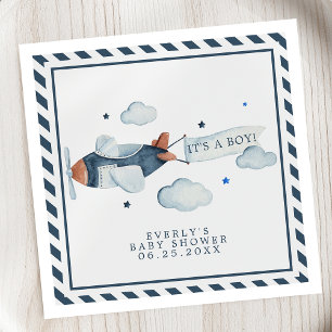 Vintage-Flugzeug Baby-Party für Jungen Servietten