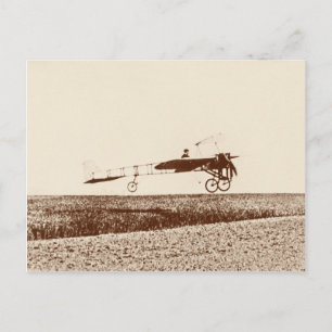 Vintage-Flugzeug beim Start auf Postkarte