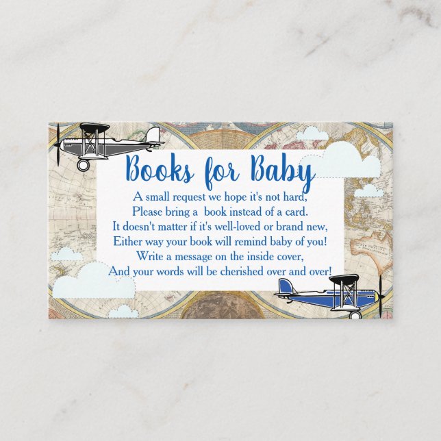 Vintage Flugzeug & Clouds Weltkarte Begleitkarte (Vorderseite)