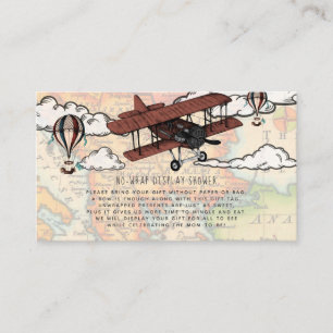Vintage-Flugzeug-Display-Dusch-Einladungskarte Begleitkarte