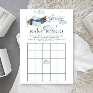 Vintage-Flugzeug Es ist eine Jungen-Baby-Bingo-Ein Einladung