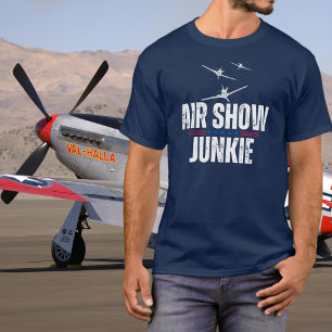 Vintage Flugzeug Flugshow Junkie WWII Luftfahrt T-Shirt