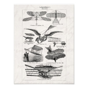 Vintage Flugzeug-Flugzeug-Luftschiff-Retro Fotodruck