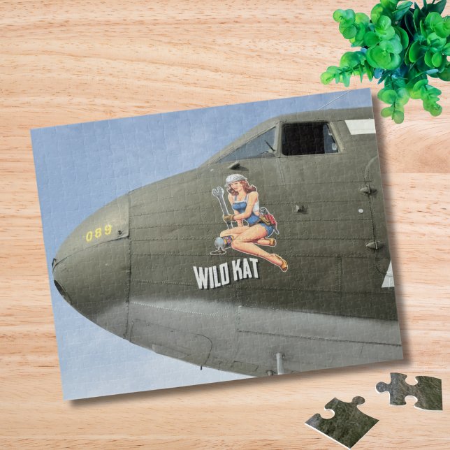 Vintage-Flugzeug-Foto Pilot-Daddy-Geburtstag Luftf Puzzle (Von Creator hochgeladen)