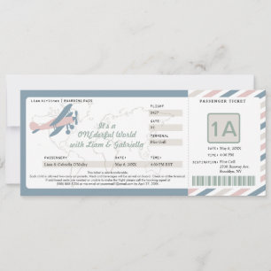 Vintage-Flugzeug-Geburtstags-Bordkarte-Ticket Einladung