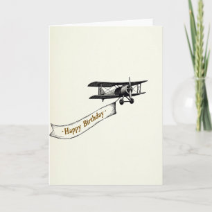 Vintage-Flugzeug-Geburtstagskarte Karte
