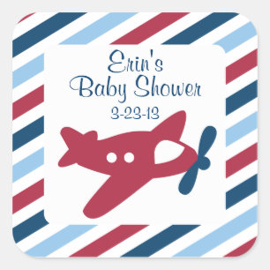 Vintage Flugzeug-Luftpost Quadratischer Aufkleber