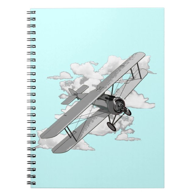 Vintage-Flugzeug Notizblock (Vorderseite)