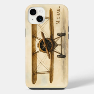 Vintage-Flugzeug-Pilot-Name Lustige Luftfahrt Styl iPhone 14 Plus Hülle