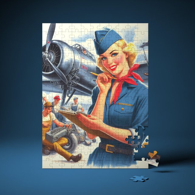 Vintage-Flugzeug Pin-up Puzzle (Von Creator hochgeladen)