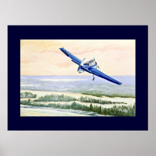Vintage-Flugzeug Poster
