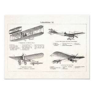 Vintage-Flugzeug Retro Altes Doppeldecker-Flugzeug Fotodruck