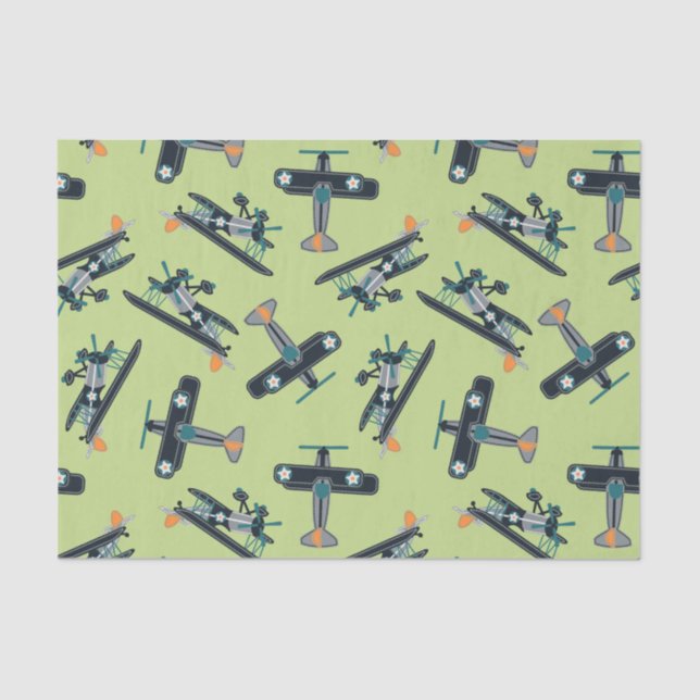 Vintage Flugzeug Seidenpapier (Vorderseite)