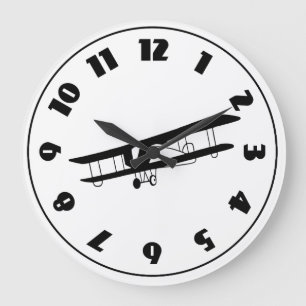 Vintage Flugzeug-Uhr Große Wanduhr