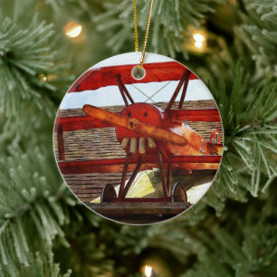 Vintage-Flugzeug von Shirley Taylor Keramikornament