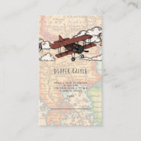 Vintage-Flugzeug-Windel-Raffle-Einschlusskarte