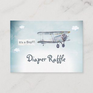 *~* Vintage-Flugzeug-Wolken-Banner-Baby-Windel-Raf Begleitkarte