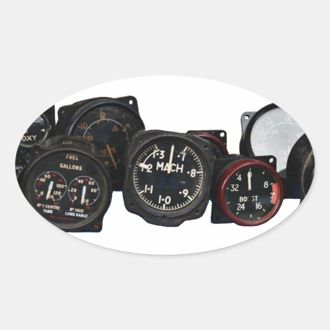 Vintage Flugzeug-WWII-Flachbildschirme Ovaler Aufkleber (Vorderseite)