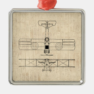 Vintage Flugzeugdiagramme Flugzeug Art Ornament Aus Metall