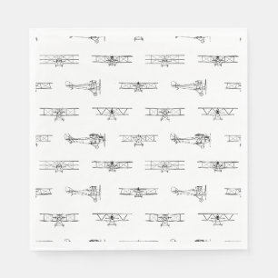 Vintage Flugzeuge, die als CUSTOM-FARBE gelten Serviette