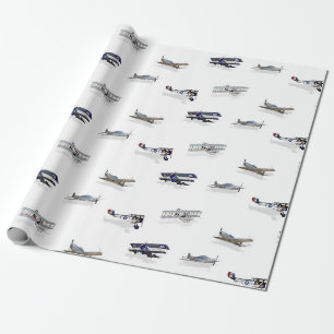 Vintage Flugzeuge Geschenkpapier