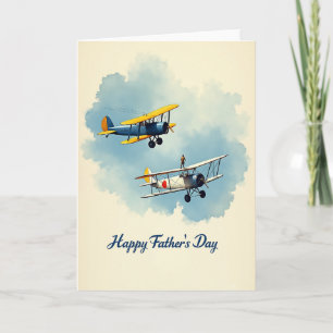Vintage-Flugzeuge Vatertagskarte Karte