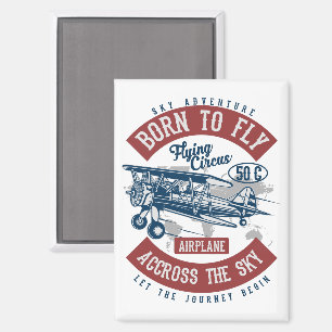 Vintage Flugzeugfarbe Magnet