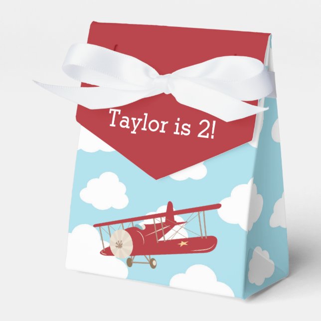 Vintage Flugzeugfavorisierungsbox (Rotes Flugzeug) Geschenkschachtel (Vorderseite)