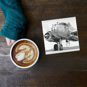 Vintage-Flugzeugfoto, Cool Fun Aviation Glasuntersetzer