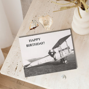 Vintage-Flugzeugfoto, Coole Luftfahrt-Geburtstagsf Postkarte