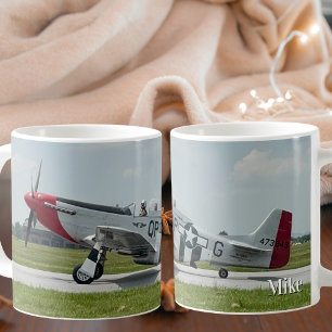 Vintage-Flugzeugfoto P-51 Mustang Cool Custom Kaffeetasse
