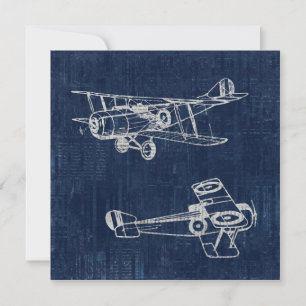 Vintage-Flugzeugkunst-Zeitungs-Text- und Skriptsti Einladung