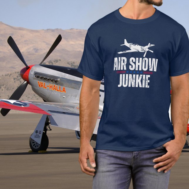Vintage Flugzeugluftshow Junkie WWII Luftfahrt T-Shirt (Von Creator hochgeladen)